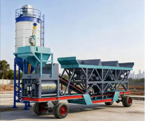Мобильный бетонный завод YNZS25, силос 50 тонн