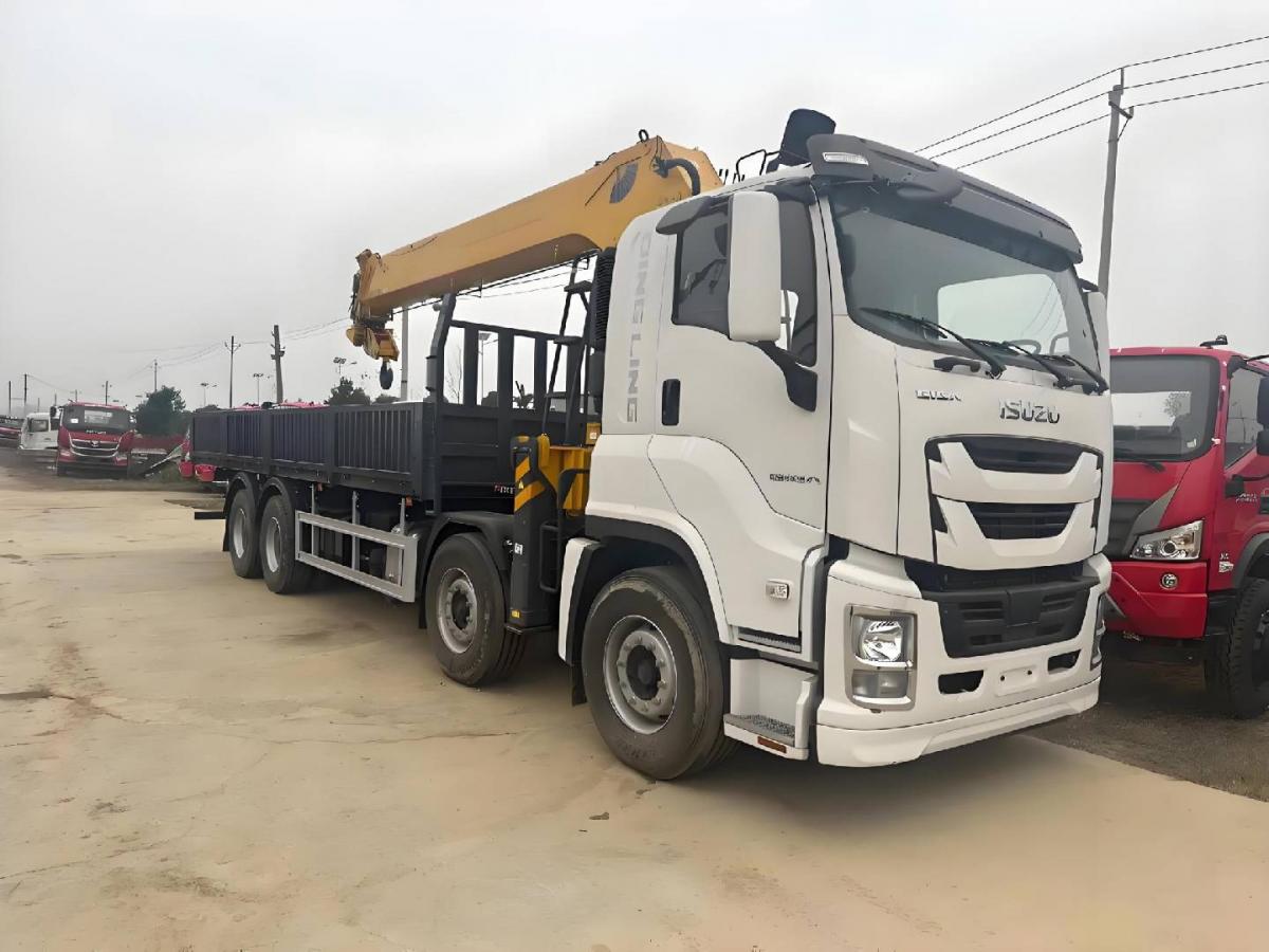 Бортовой грузовик с КМУ на ШАССИ ISUZU, кабина GIGA 8x4, КМУ Chengli SQS300-5 г/п. 12 т. с 5-секц. стрелой